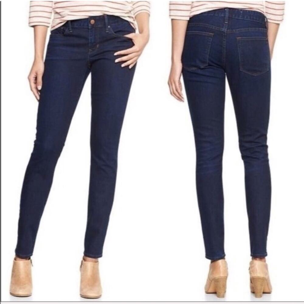 Gap 1969 Forever Skinny Jeans Dark Rinse Stretch Denim Size 27/4 petite